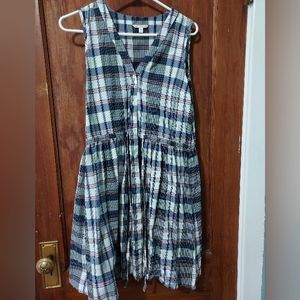 Plaid button up dress